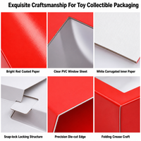 Scatola di Lusso Personalizzata per Giocattoli con Finestra Trasparente in Plastica Lucida Rossa per Figure da Collezione, Nuovo Design per il Mercato USA