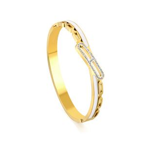 Stainless Steel <b>Bangle</b> <b>Bracelets</b> 18K Gold Plated Flower Design Adjustable Opening Unisex Jewelry Gift - Product Image 5