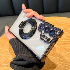 เคสโทรศัพท์แบบหรูหรา ดีไซน์แม่เหล็ก ป้องกันการตก กระแทก  วัสดุ TPU ชุบเคลือบ สำหรับ Samsung S25 S24 Ultra S23 Ultra S22 Ultra Note 20Ultra - Product Image 4