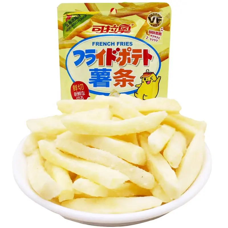 100g Crispy Fresh-Cut French Fries Exotic Asian Snacks with Original Flavor Semi-Soft Puffed Food Box Packaging Salty Taste