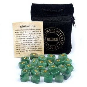 Pedras Rúnicas de Cristal Natural em Forma Irregular, 25 Peças em Saco de Tecido para Presente - Product Image 4