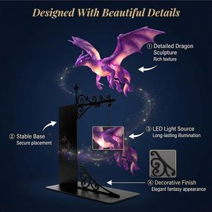Floating <b>Dragon</b> Bookshelf Lamp Led Desk <b>Light</b> With Hanging Design For Reading Night <b>Light</b> - Product Image 2