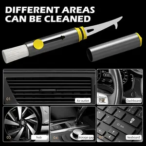 Vehicle Air Condition Outlet Detailing Brush Retractable High Density Safety Hammer Alloy Car Brush