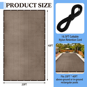 Couverture de piscine en filet tissé léger et imperméable en PVC laminé Vectus OEM ODM 20 x 40 pieds pour piscines enterrées/hors sol - Product Image 2