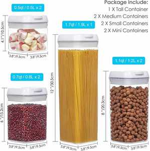Juego de 7 Recipientes Rectangulares Transparentes para Cereales, Libres de BPA, Ecológicos, de Plástico de Grado Alimenticio, con Tapas Herméticas, Modernos para Almacenamiento - Product Image 6