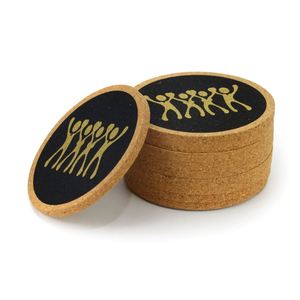 แผ่นรองแก้วแบบกำหนดเองรีไซเคิลลายอุ้งเท้าสัตว์ทำจากไม้ก๊อก - Product Image 2