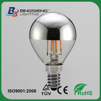 Bohlam Lampu Setengah Krom Filamen LED Bohlam Antik dengan Cermin 6W (Setara 60W) G80/G25 E26 270 Putih Hangat Dasar Sedang