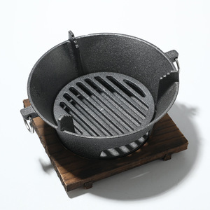Parrilla <span class=keywords><strong>de</strong></span> Carbón <span class=keywords><strong>de</strong></span> <span class=keywords><strong>Hierro</strong></span> Fundido con Dispositivo <span class=keywords><strong>de</strong></span> Seguridad contra Llamas y <span class=keywords><strong>Asador</strong></span> Giratorio para 3-5 Personas - Product Image 3