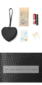 A forma di cuore alla moda con cerniera in vera pelle carino a forma di amore piccolo Mini cambio tascabile borsa portamonete porta astuccio per donna - Product Image 2