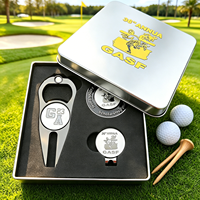 Fabricant OEM : Coffret cadeau de golf élégant, marqueur de balle plaqué or rose, outil de réparation de divots de golf, jetons de poker européens