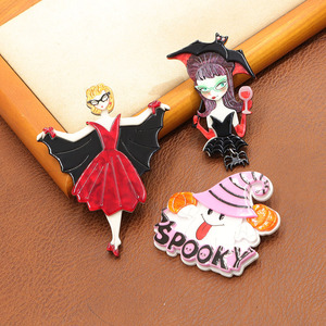 Broche de gato de Halloween de <span class=keywords><strong>moda</strong></span> acrílica para niñas, broche de acrílico para vestir, insignia - Product Image 3