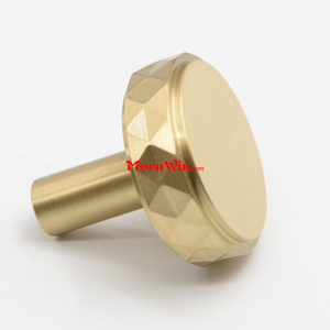 Boutons d'armoire en laiton moleté de luxe poignées de meubles rondes avec quincaillerie de maison en laiton massif de couleur différente pour la décoration intérieure - Product Image 5