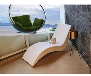 Chaise longue en <span class=keywords><strong>rotin</strong></span> moderne et élégante pour l'extérieur, design durable pour balcon, cour, villa, piscine, parc - Chaises longues - Product Image 2