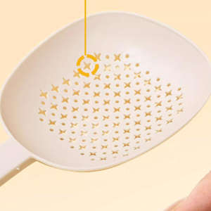 Keukenhulpjes Lange Steel Loep Schep Zeef Siliconen Lange Steel Antislip Afvoerschep - Product Image 5