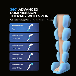 Botas de Masaje de Compresión de Aire Inalámbricas Recargables de 5 Cámaras, Sistema de Recuperación de Piernas para Relajación Muscular, Uso Deportivo y Fitness - Product Image 3