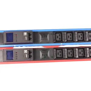 3 phase Smart PDU C13 C19 MIX 24 ports circuit breaker hot-swappable V/A and current show display wireless terminal