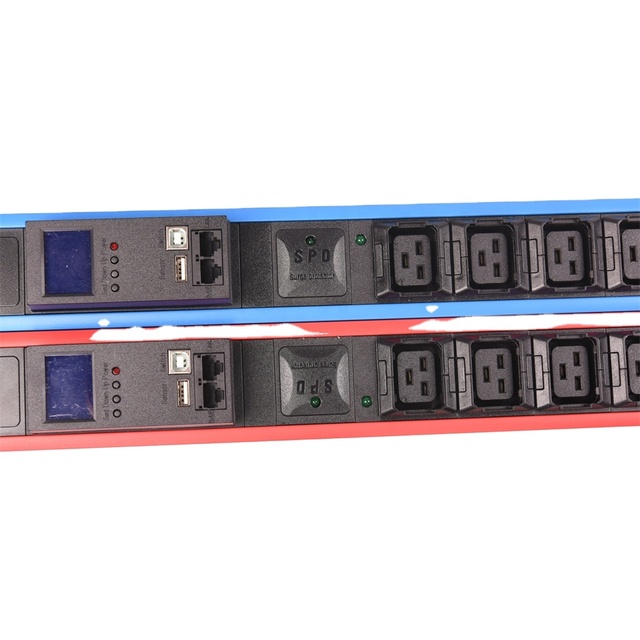3 Phase Smart PDU C13 C19 MIX 24 Ports Circuit Breaker Hot-swappable V/A and Current Show Display Wireless Terminal