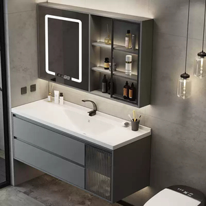 Smart Bathroom Vanity with LED <b>Mirror</b> Cabinet CE Certified <b>Wall</b>-Mounted Waterproof Hanging Cabinet - Product Image 2