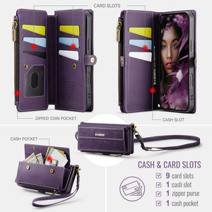 Cartera con Cremallera para <span class=keywords><strong>Mujer</strong></span> CaseMe, Bolso Bandolera Multifuncional de PU para iPhone 15 - Product Image 6