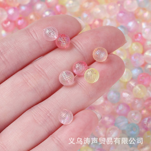 Cuentas acrílicas de bayas de color AB de 6 mm, cuentas redondas sueltas para hacer pulseras, accesorios de joyería DIY, venta al por mayor - Product Image 3