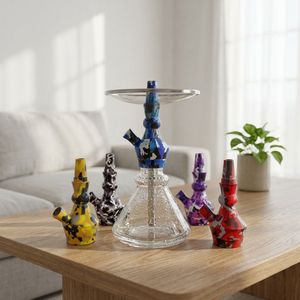 Cachimba de Vidrio Azul con Base Transparente y Soporte para Pipa de Agua, para Uso en Salones, Bares y Hogares - Product Image 6
