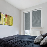 Stores plissés modernes en tissu non tissé avec fixation adhésive pour occultation et ombrage élevé (71%-90%) – Rideaux de salon