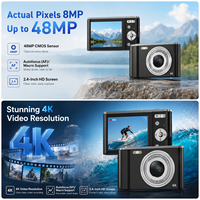 Appareil photo numérique compact 48MP avec autofocus, écran CMOS, compatible vidéo et console de jeu, certifié FCC, idéal pour la photographie de voyage, les événements familiaux et les débutants