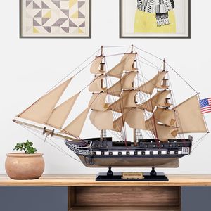 NAUTIMALL Modello in Legno della USS Constitution, Replica Preassemblata di 24 Pollici, Barca a Vela Nautica per Decorazione Casa, Stile Rustico Vintage - Product Image 4
