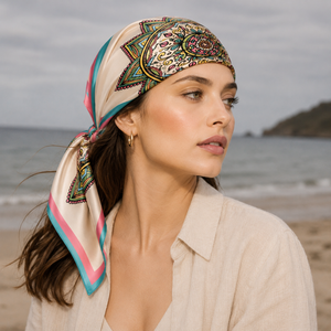 Écharpe en soie pour femme adulte, respirante, imprimée numériquement, réversible, carrée, motif tendance, style européen et américain, toutes saisons - Product Image 2