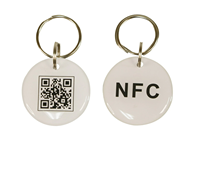 Porte-clés NFC en époxy personnalisé, porte-clés promotionnel avec logo pour le partage sur les réseaux sociaux