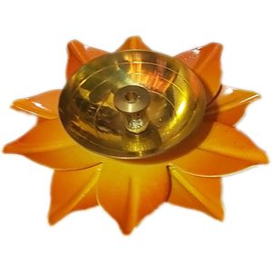 Lotus Diya Puja Home Decor Brass <b>Oil</b> <b>Lamp</b> Deepak Small Kamal Shape for Temple Pooja or Gifts - Product Image 1