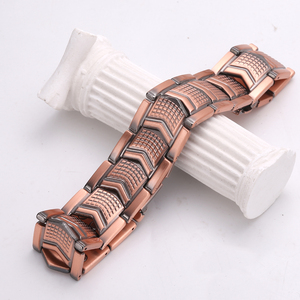 Produsen Grosir Gelang Terapi Magnetik Tembaga Murni Desain Fashion Perisai Tembaga Gelang Pereda Nyeri Arthritis - Product Image 2