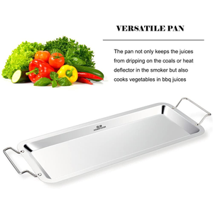 Estante de acero inoxidable para asar <span class=keywords><strong>pollo</strong></span>, bandeja de goteo para <span class=keywords><strong>horno</strong></span> de ahumar, con 14 ranuras - Product Image 5