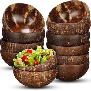 ハーフココナッツシェルロゴ手作りウッドボウルベトナムボウルツールトレイ500Ml天然大豆キャンドル生地マシンケータリングスムージー用 - Product Image 1