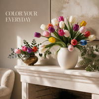 Nouvelles Tulipes en Soie Moulées par Injection à 9 Têtes pour Décoration d'Allée de Mariage, Bouquet de Fête, Composition Florale Maison, Fleur Faite à la Main
