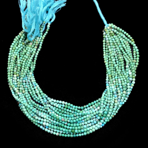 Piedra preciosa turquesa natural, cuentas redondas lisas de 3mm-4mm, cuentas redondas semipreciosas de turquesa Arizona para la fabricación de joyas - Product Image 4