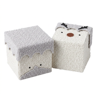 Emballage et image de marque créatifs, boîte cadeau personnalisée en tissu avec personnage de dessin animé décoratif, avec couvercle et base, pour promotion