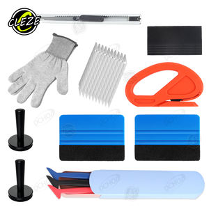 CLEZE 9 pièces Auto vinyle Film emballage raclette avec feutres papier peint grattoirs <span class=keywords><strong>Mobile</strong></span> écran autocollant fenêtre propre outils - Product Image 4
