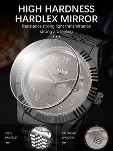 <span class=keywords><strong>Montre</strong></span> à quartz pour <span class=keywords><strong>homme</strong></span> en vente directe avec cadran noir luminescent, chiffres arabes simples, <span class=keywords><strong>montre</strong></span> de <span class=keywords><strong>luxe</strong></span> en acier inoxydable - Product Image 4