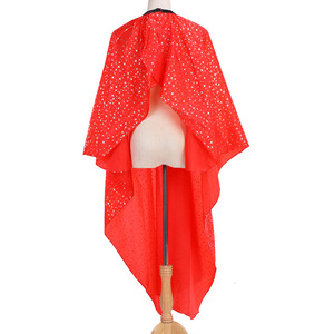 Cape de coiffure rouge à motif étoile, anti-adhésive, pour salon de coiffure, en tissu - Product Image 5
