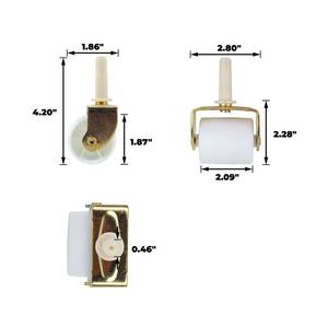 Rouleau de lit 2-1/8" en plastique blanc - Product Image 2