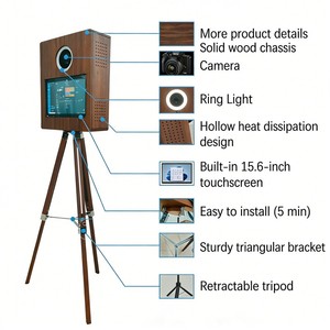 Machine photo durable en bois de chêne rouge vintage pour cérémonies et événements pour adultes - Product Image 6