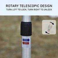 Pôle télescopique en aluminium avec verrouillage à vis pour tentes de camping, tubes durables