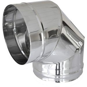 Raccord de tuyauterie en acier courbé à 90 degrés pour cheminées de 130 mm - Product Image 1