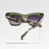 Lunettes de soleil carrées en acétate à monture épaisse robuste pour femmes Design papillon simplifié avec verres TAC polarisés