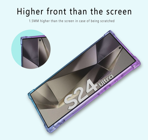 Funda Transparente para S24 Ultra con Esquinas Antigolpes, Bonitas Fundas Protectoras de TPU Suave con Degradado de Color para Samsung <span class=keywords><strong>Galaxy</strong></span> S23 S24 Ultra - Product Image 5