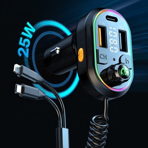 Transmisor FM con Bluetooth 5,0 para coche, receptor de Audio inalámbrico, reproductor MP3, 25W, PD, carga rápida, reproductor de música sin pérdidas, disco <span class=keywords><strong>U</strong></span> - Product Image 4