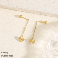 Boucles d'oreilles pendantes en forme de renard, en acier inoxydable plaqué or 18 carats, résistantes au ternissement, bijoux uniques, sophistiqués et tendance pour femmes