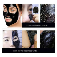 Vente en gros de charbon de bambou personnalisé style déchirure nettoyage en profondeur purifiant Peel Off masque de nez de tête noire masque de points noirs