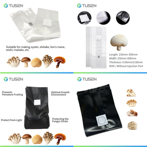 Sacs de <span class=keywords><strong>culture</strong></span> de champignons en plastique PP avec filtre autoclavable Tusen 0,2/0,5 micron pour la <span class=keywords><strong>culture</strong></span> commerciale de champignons en ferme - Product Image 4